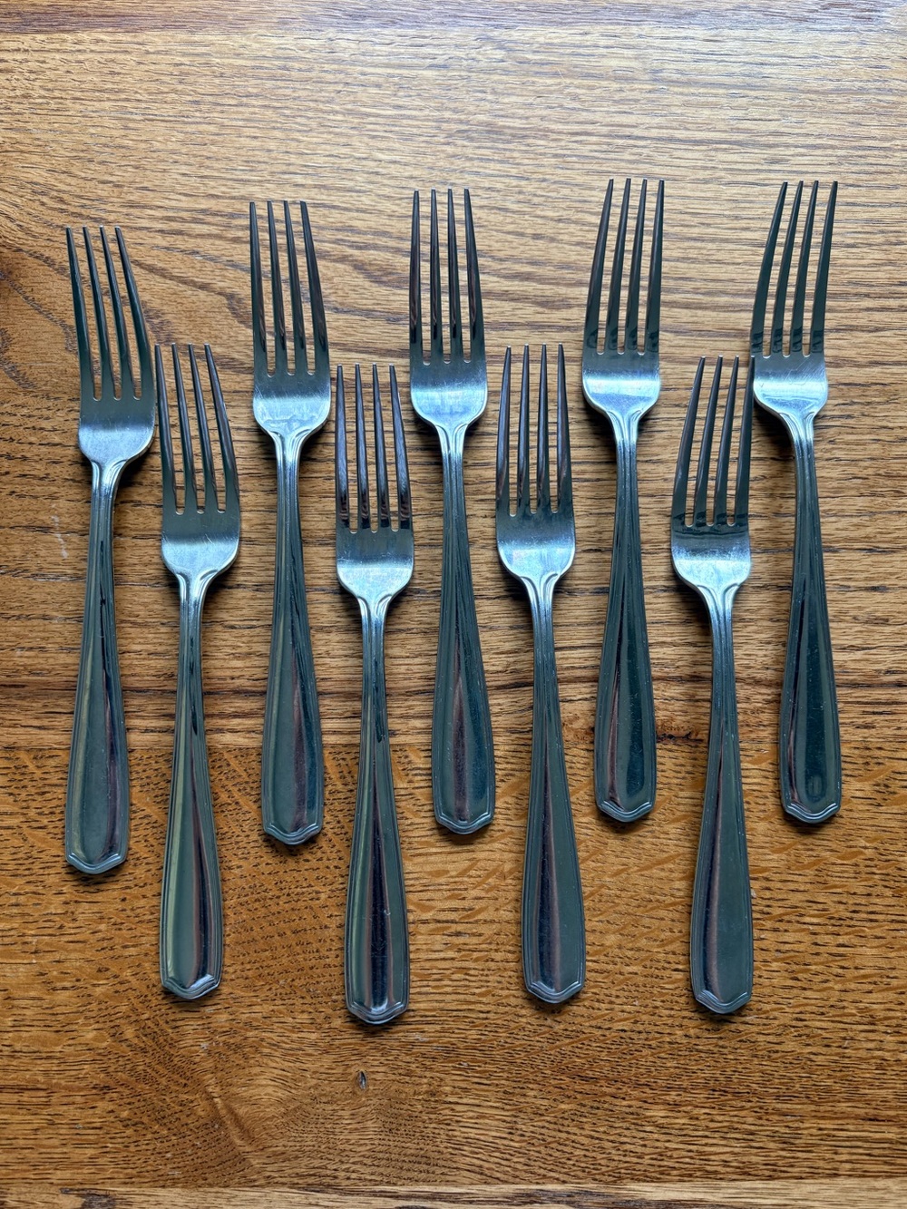 Reed & Barton Tarbor Stainless Steel Dinner Forks  Set of 9